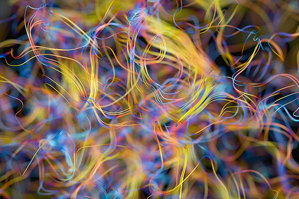 a pile of colorful abstract strings