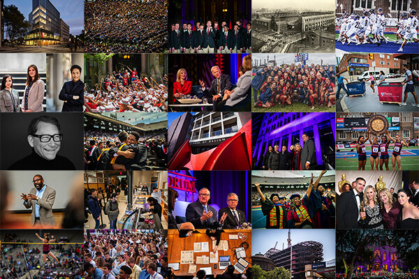 Mosaic of photos from Penn Today from the 2018-19 school year