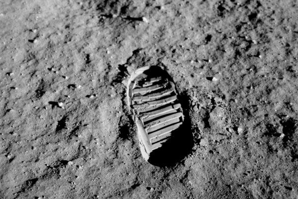 lunar landing boot print