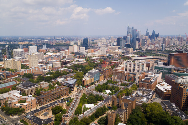 view above campus looking east