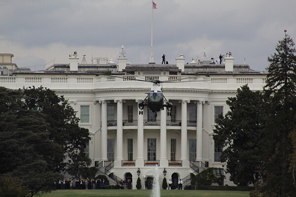 Helicopter leaving the White House.