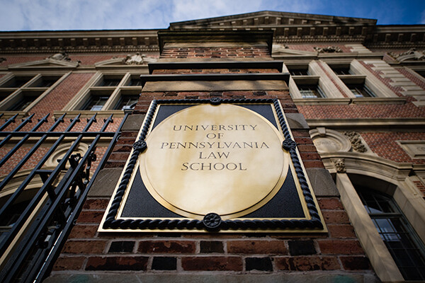University of Pennsylvania Law School plaque on the front of a Penn Law building