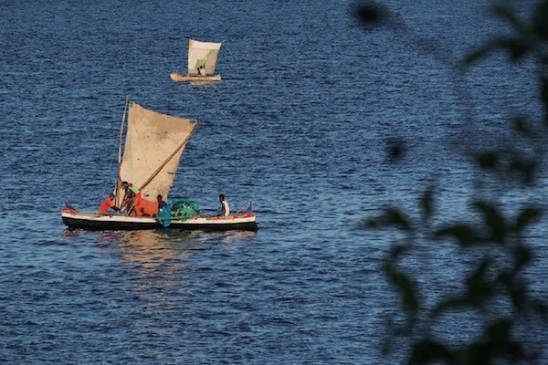 People in fishing boats on the water