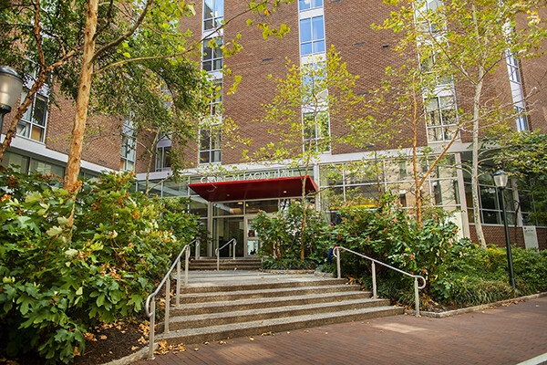 front steps of Penn Nursing’s Fagin Hall in sunlight