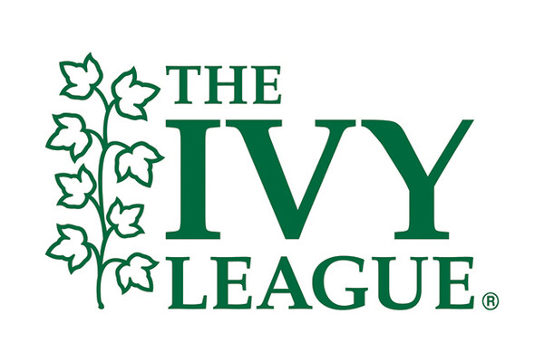 The logo of the Ivy League with Ivy flowers to the left and The Ivy League to the right.