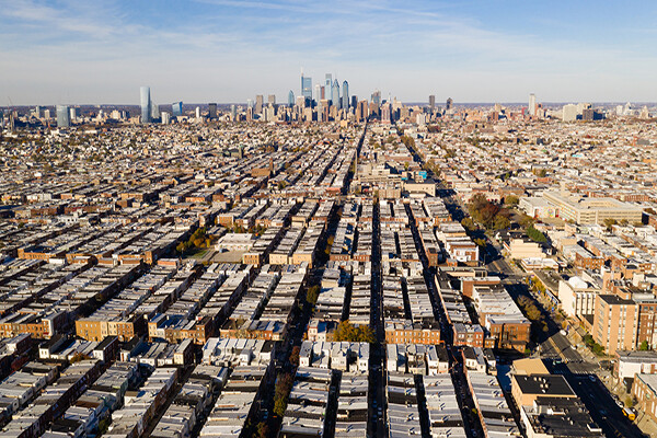 Philadelphia aerial cityscape