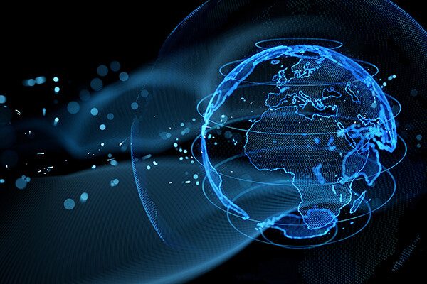 stock image of world depicting global connection