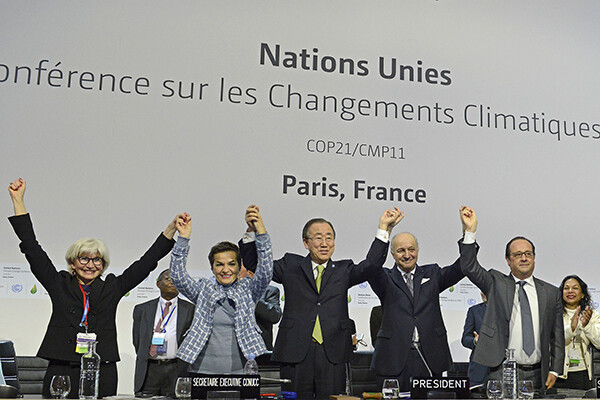 International leaders celebrate the Paris Climate Accord