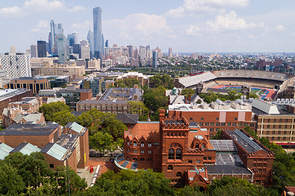 Arial view of Penn campus