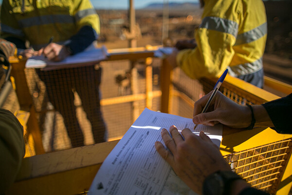 People working at construction site