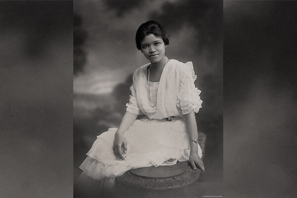 Sadie Tanner Mossell Alexander in her graduation dress in 1921.