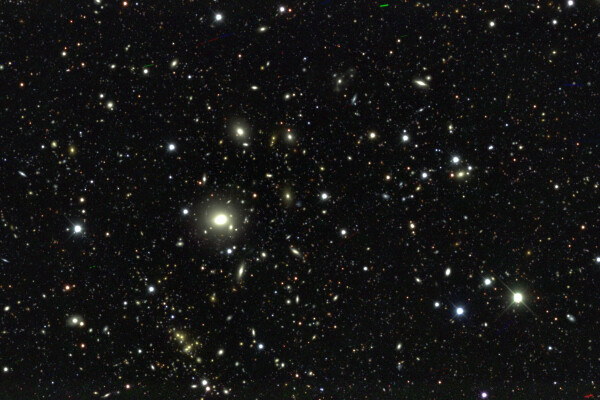 an image of distant galaxies taken by the dark energy camera