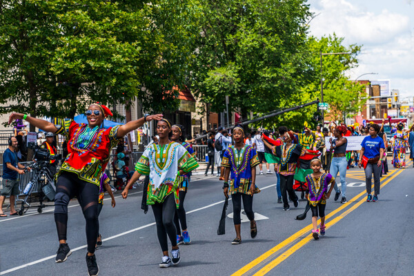 A Juneteenth parade in Philadelphia streets