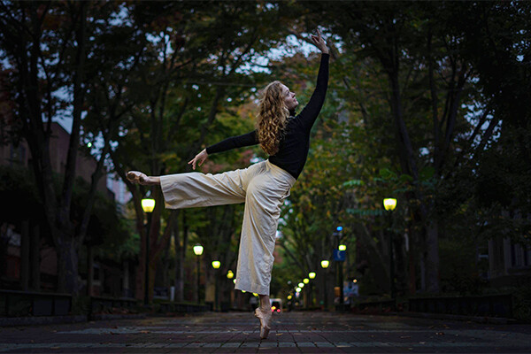 Ballerina Emily Davis completed her Penn degree while dancing with the Pennsylvania Ballet. 