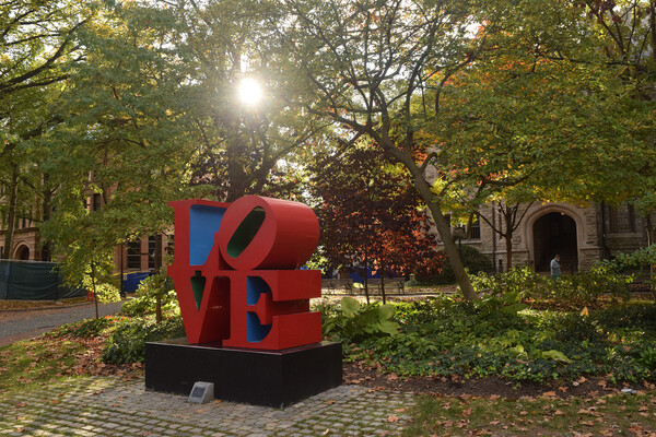 The LOVE statue on Penn campus