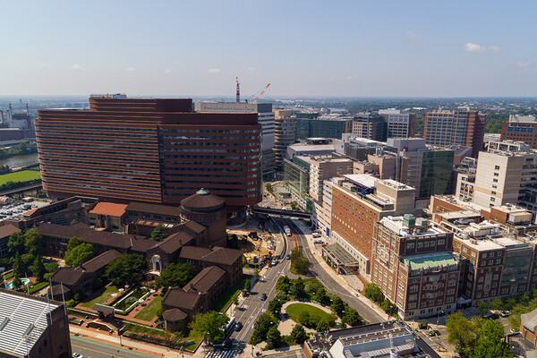 aerial shot of Penn Medicine buildings