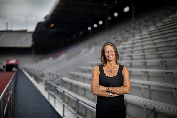 Alanna Shanahan, director of Penn Athletics, at Franklin Field