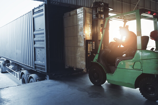 forklift loading cargo