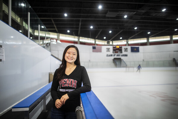 gloria lee at the penn ice rink