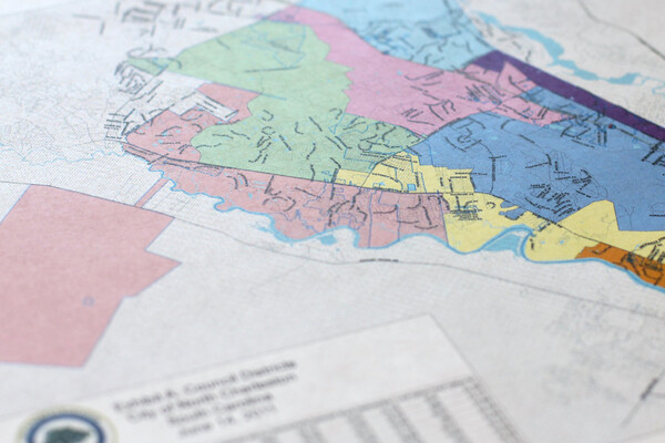 Voter redistricting map of North Charleston.