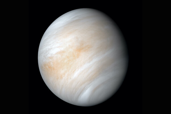 The planet Venus shown against a black background