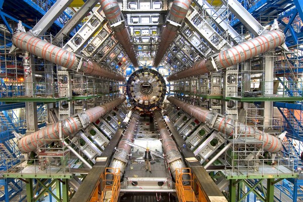 Inside the particle accelerator.