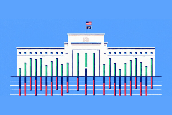 Cartoon rendering of the Federal Reserve building.