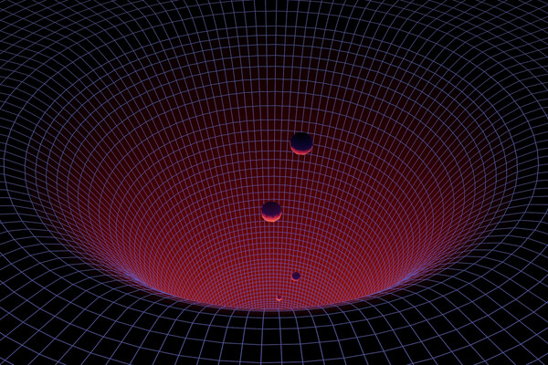 3D illustration of a wormhole. Rendered illustration.