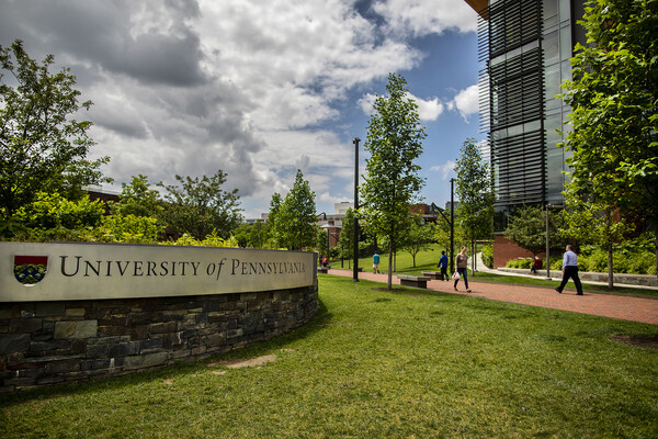 University of Pennsylvania sign on campus.