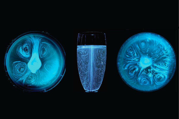 Laser tomography of champagne glasses.