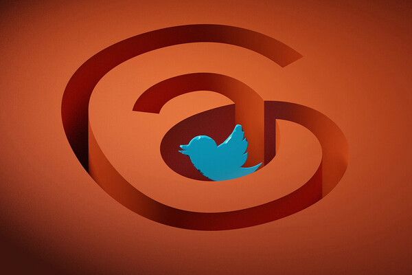 Threads logo with the Twitter logo embedded inside.
