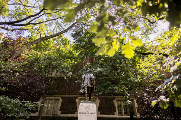 The young Ben Franklin statue on Penn’s campus.