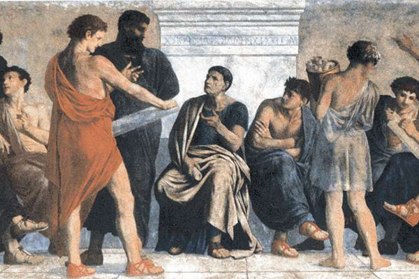 Fresco titled “The School of Aristotle”
