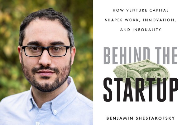 Headshot of Benjamin Shestakofsky and image of book cover.