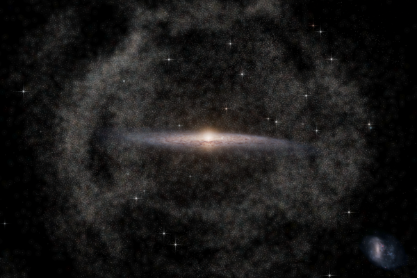 Visualization of a ‘wrinkly’ halo of stars around the Milky Way.