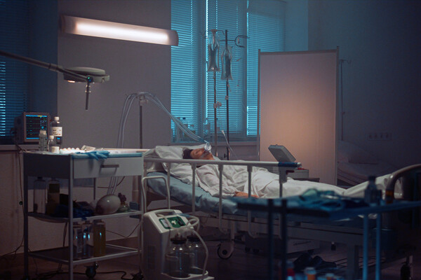 A hospital patient in a coma.