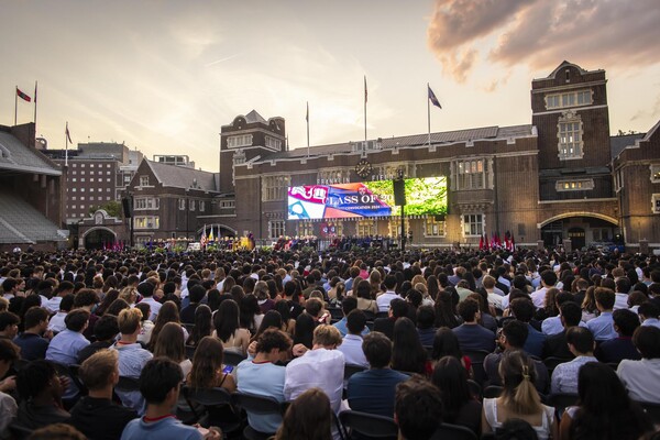 The class of 2028 on Franklin Field during Convocation for the Class of 2028.