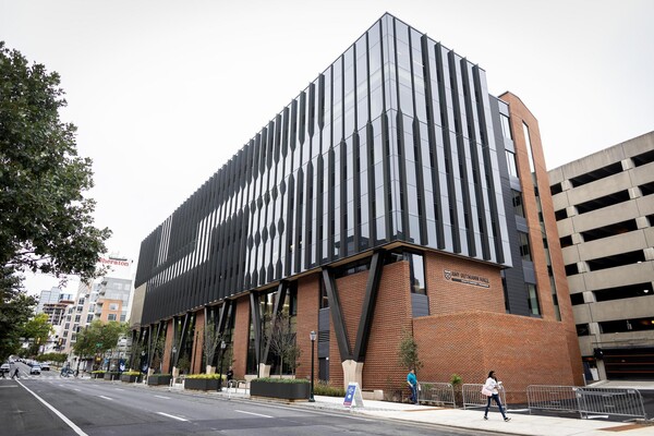 The exterior of the new Amy Gutmann Hall on Penn’s campus.