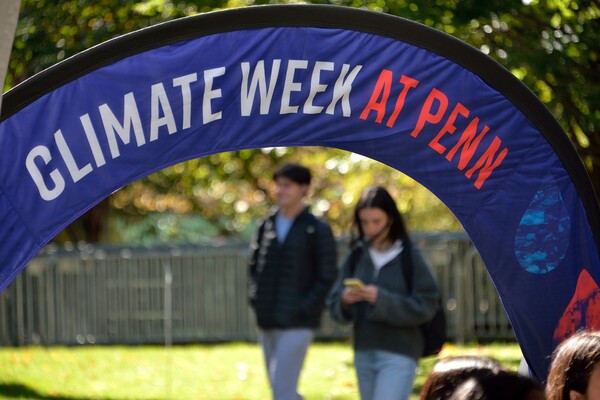 Banner that reads climate week at Penn