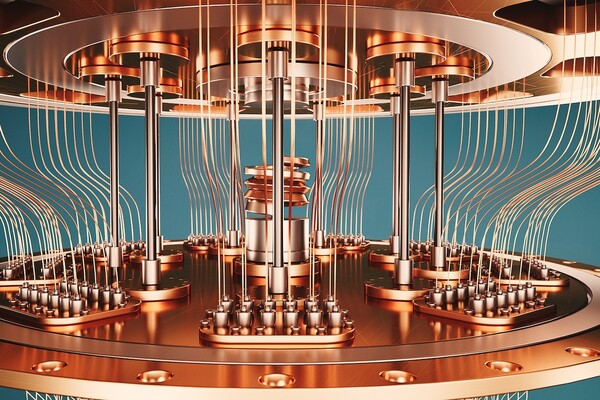 Artist's rendering of a quantum computing unit.