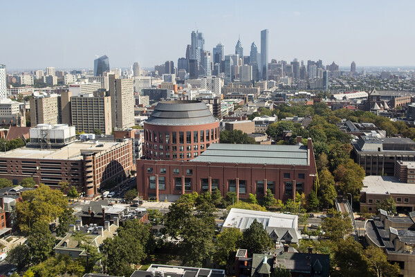 Aerial view of Penn and the City of Philadelphia