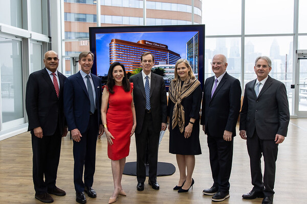 Seven people including Penn President J. Larry Jameson, Catherine and Anthony Clifton, Kevin Mahoney, and Jon Epstein.