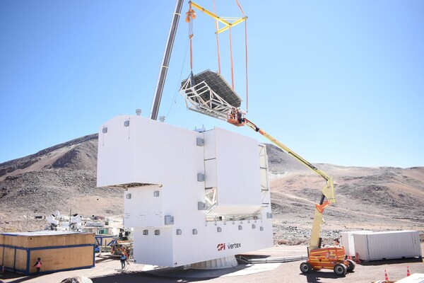 Part of the installation of a telescope.