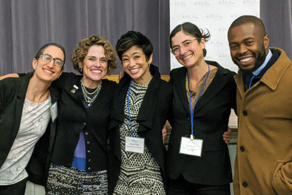 (From left) Serena Mayeri; Sarah (Sally) Barringer Gordon; Karen Tani, Sophia Lee; and Shaun Ossei-Owusu.