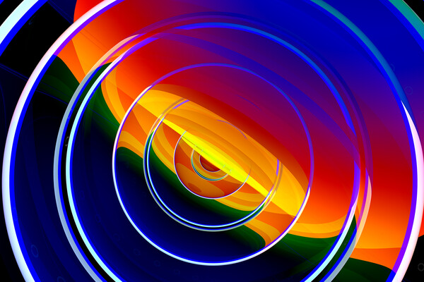 A rainbow-colored swirl.