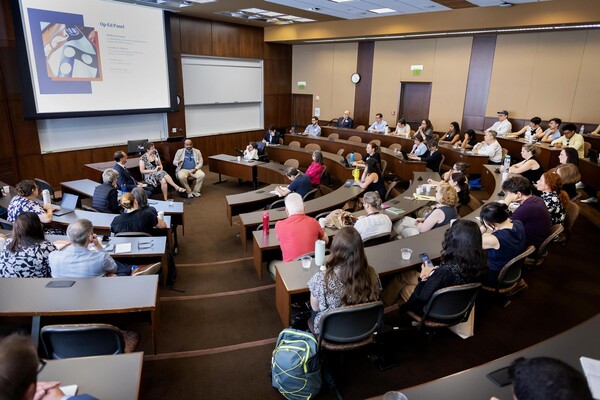 Attendees at the UCOMMS op-ed writing workshop