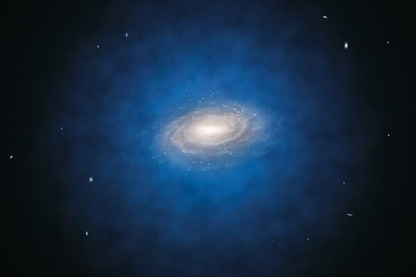  a spherical halo created by dark matter.