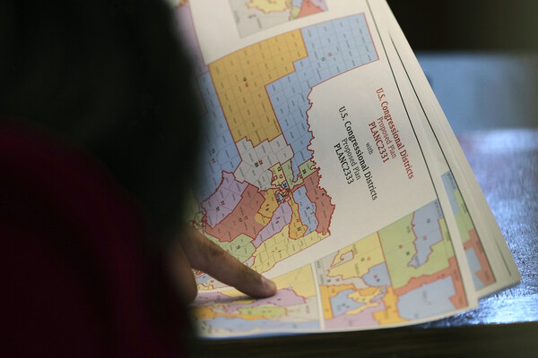 Map of a gerrymandered congressional district.