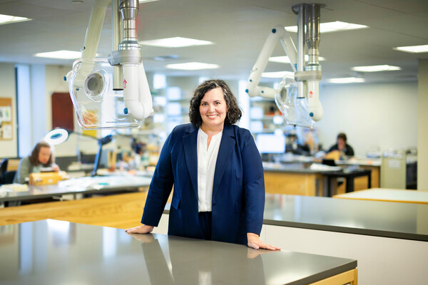 Sarah Reidell in the Libraries Conservation Lab.