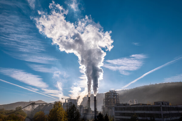 Emissions from a power plant.